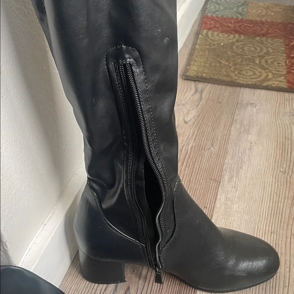 Dream Pairs Black Over-the-Knee Boots with Block Heel